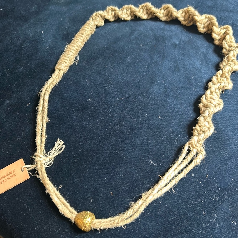 NWT Cold Picnic Rope Necklace W Gold Accent